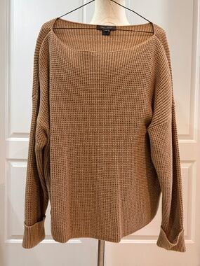 French Connection Camel Waffle Knit Sweater